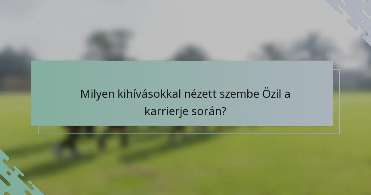 Milyen kihívásokkal nézett szembe Özil a karrierje során?